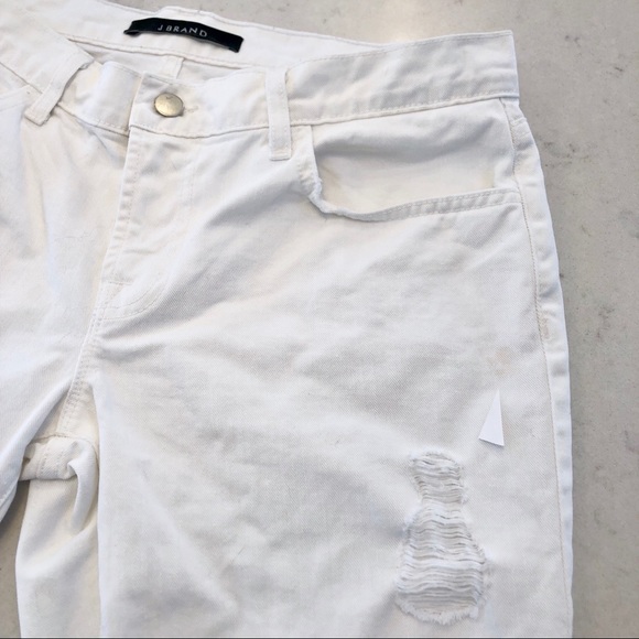 J Brand White Destructed Boyfriend Aidan Jeans - Picture 5 of 8